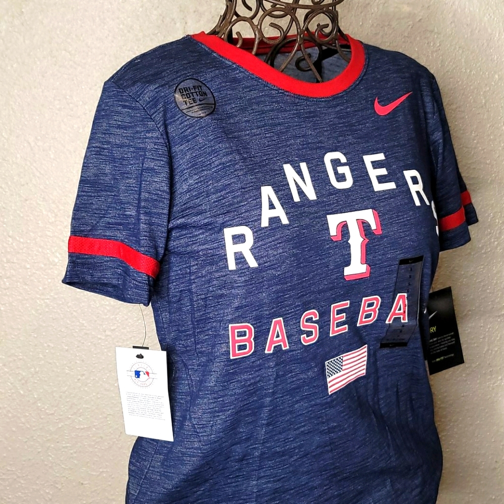 Vintage Style Texas Rangers Nike Dri-Fit Cotton T